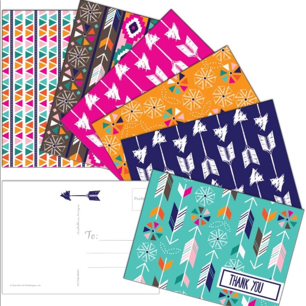 60 Postcards Tribal Thank You - 6 Different Images